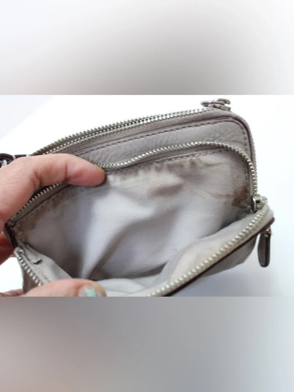 Coach double zip wristlet